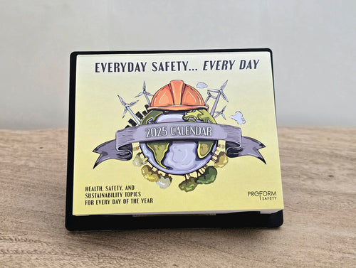 Daily Safety Tips Calendar on Desk