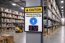 Load image into Gallery viewer, Hearing Protection Alert Sign with Decibel Display
